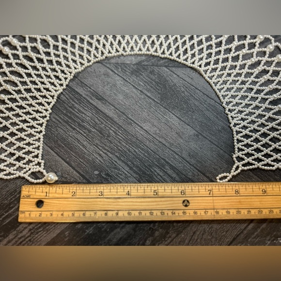 Vintage Faux Pearl Extra Wide Collar Bib Necklace - Picture 14 of 14